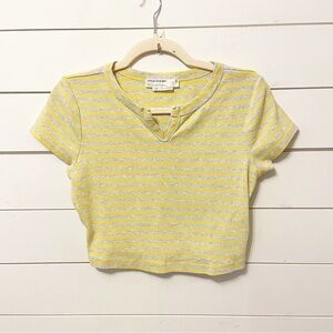 Urban Renewal | Stripped Cropped Y2K Style T-Shirt Size Large